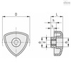 Elesa Threaded pass-through hole, without cap, VTR.50 FP-M8 VTR-FP